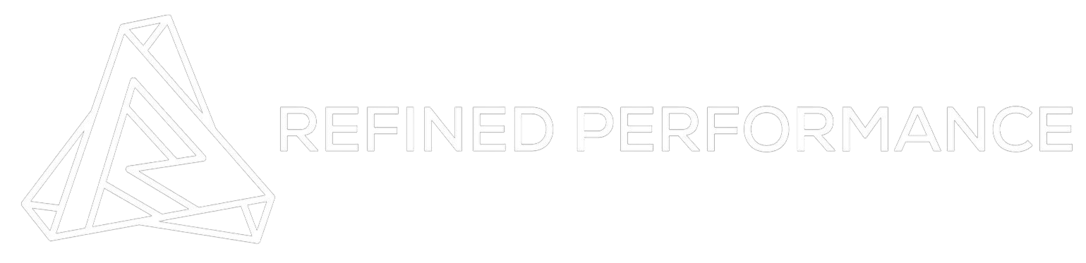 refined performance logo white
